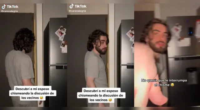 TiKTok: Mujer encuentra a su esposo chismeando en la puerta de su casa