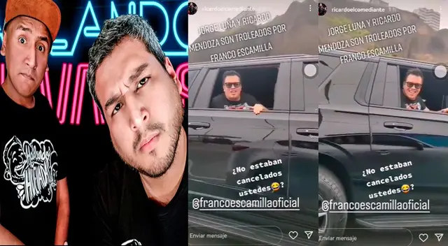 Franco Escamilla se burla de Ricardo Mendoza y Jorge Luna con épico troleo:"¿no estaban cancelados?"