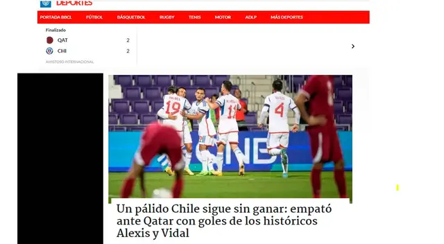 Bio Bio y su reacción al partido de Chile vs Qatar