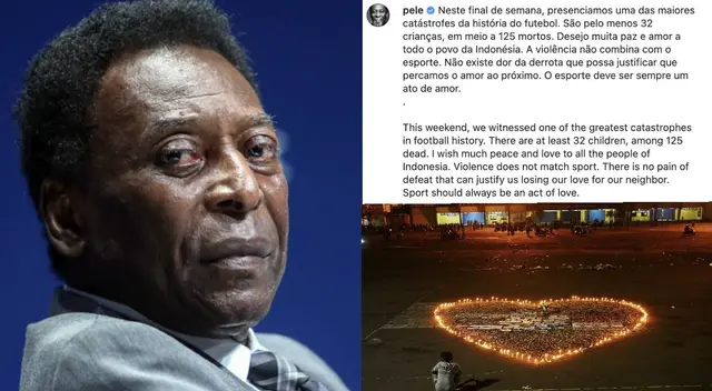 Pelé lamentó lo sucedido en Indonesia, donde se perdieron vidas humanas debido a la violencia.