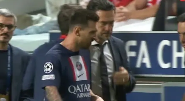 Messi fue reemplazado por Pablo Sarabia durante el partido entre PSG-Benfica Messi fue reemplazado por Pablo Sarabia durante el partido entre PSG-Benfica