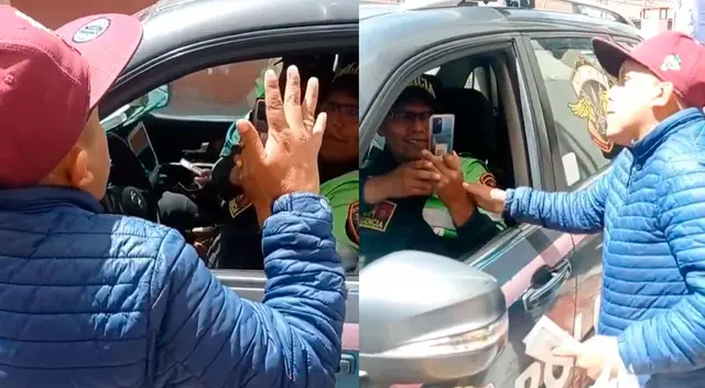 Marcianito de la Risa pasó un divertido momento con un policía Marcianito de la Risa pasó un divertido momento con un policía