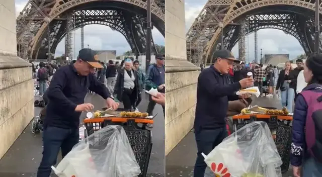 TikTok: latino vende choclo al lado de la Torre Eiffel y usuarios quedan en shock TikTok: latino vende choclo al lado de la Torre Eiffel y usuarios quedan en shock