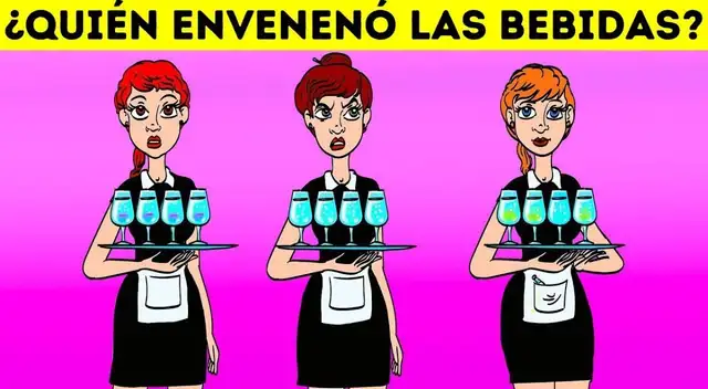 ¿Quién envenenó las bebidas? Solo tienes 5 segundos para resolver este acertijo