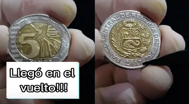 Peruano recibe su 'vuelto' y descubre que le dieron moneda ultra rara de 5 soles Peruano recibe su 'vuelto' y descubre que le dieron moneda ultra rara de 5 soles