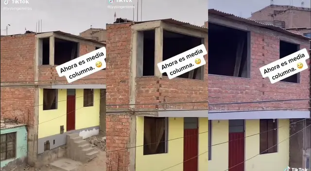 TikTok: Peruano construye su casa con 'media columna' y usuarios reaccionan TikTok: Peruano construye su casa con 'media columna' y usuarios reaccionan