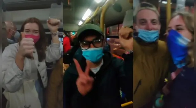 Extranjeros se muestran muy emocionados en el Metropolitano. Extranjeros se muestran muy emocionados en el Metropolitano.