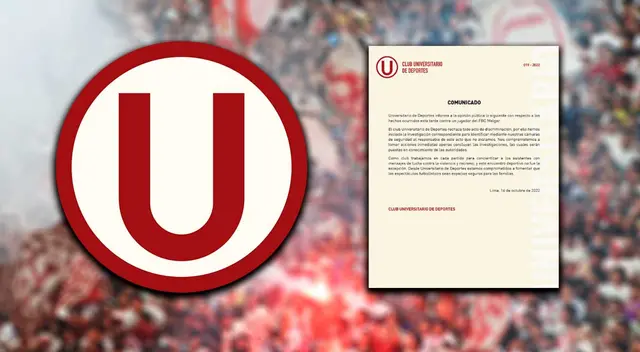 Universitario se pronunció sobre los actos de racismo en el Monumental