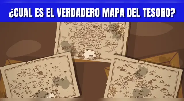 Acertijo visual EXTREMO: Halla el verdadero mapa del tesoro en 5 segundos