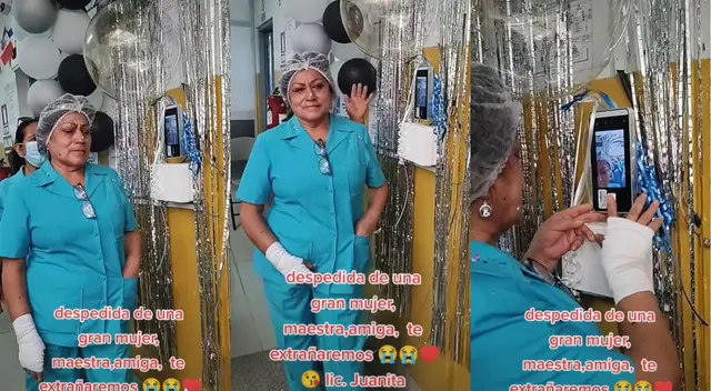 Tiktok: enfermera llora de emoción al ser despedida por sus compañeras de trabajo