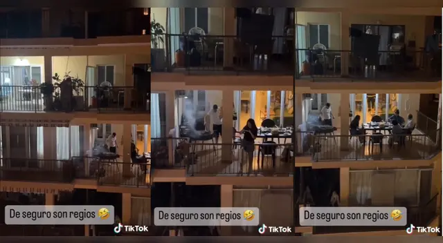 TikTok: Familia hace carne asada en balcón y vecinos llaman asustados a los bomberos