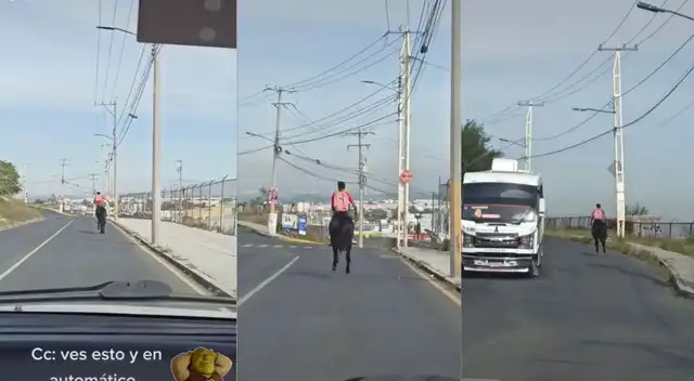 A lo 'Pasión de gavilanes': joven es captado transportándose en su caballo para ir al trabajo A lo 'Pasión de gavilanes': joven es captado transportándose en su caballo para ir al trabajo