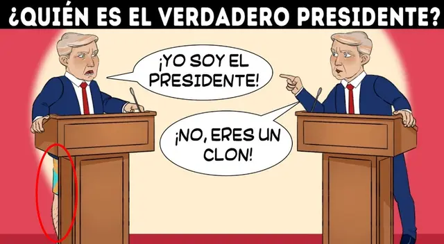 El presidente impostor es el de la izquierda porque tiene short.   