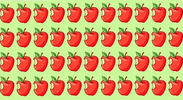 Encuentra la manzana distinta de este reto visual 'EXTREMO' en 5 segundos