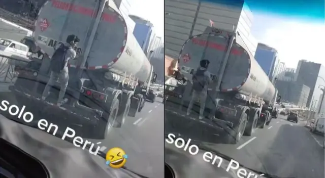 TikTok: joven es visto 'trepado' de un bus que lleva combustible para ahorrarse pasaje TikTok: joven es visto 'trepado' de un bus que lleva combustible para ahorrarse pasaje
