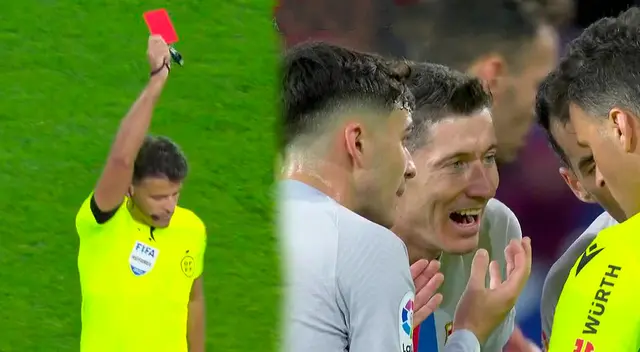 Robert Lewandowski se va expulsado del Osasuna vs Barcelona Robert Lewandowski se va expulsado del Osasuna vs Barcelona