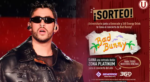 Universitario anuncia sorteo para Bad Bunny y de ganar estarás en Zona Platinum