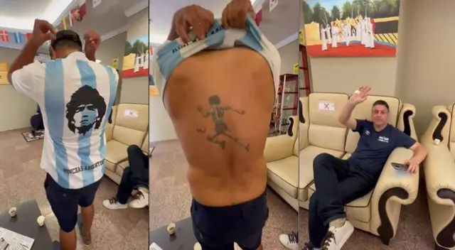 Hincha argentino se hizo presente en Qatar para alentar a su selección.