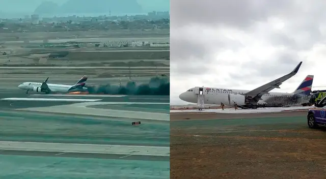 Avión empezó a incendiarse cuando estaba por aterrizar en el Jorge Chávez