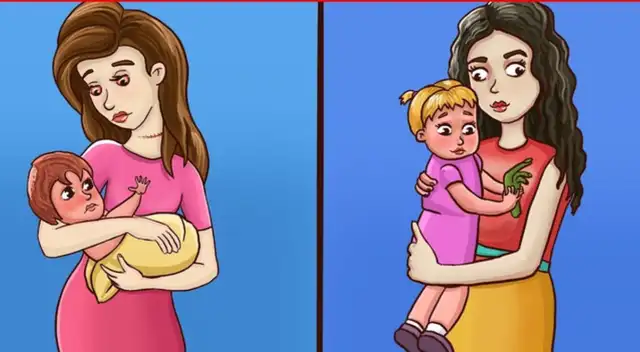 Acertijo visual: ¿Qué mamá es una zombie? Acertijo visual: ¿Qué mamá es una zombie?