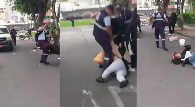 Mujeres fueron arrastradas y golpeadas por fiscalizadores en Surco Mujeres fueron arrastradas y golpeadas por fiscalizadores en Surco