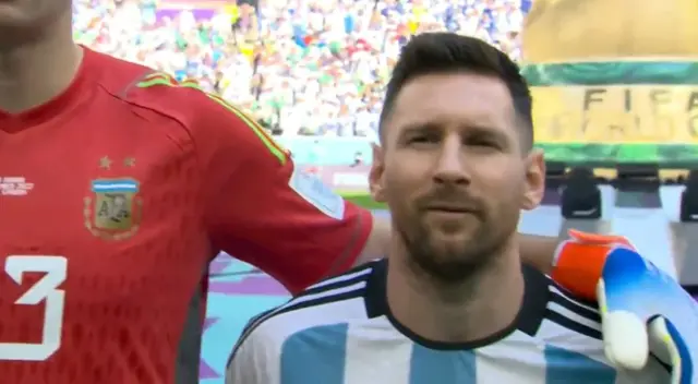 Lionel Messi y la emoción durante el Himno Nacional de Argentina Lionel Messi y la emoción durante el Himno Nacional de Argentina