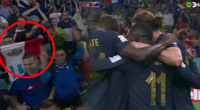 Fanático peruano fue captado alentando a Francia mientras enfrentaba a Australia