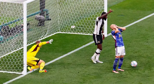 Gol de Japón que fue anulado por posición adelantada