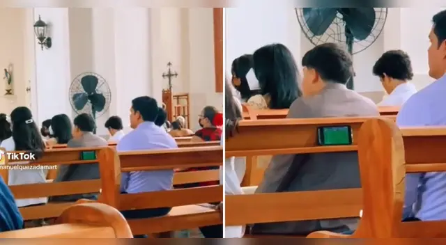 Hincha es captado viendo partido en plena misa y se hace viral TikTok