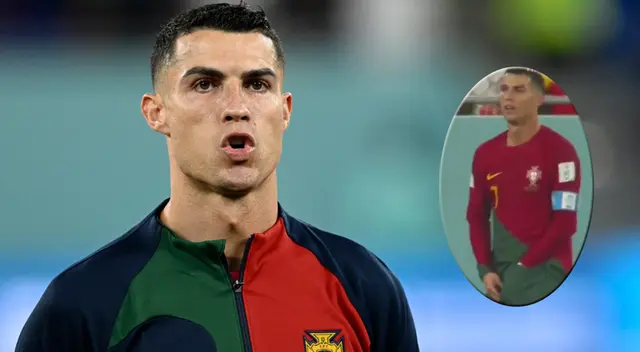 Cristiano Ronaldo sorprendió con gesto en el campo. Cristiano Ronaldo sorprendió con gesto en el campo.