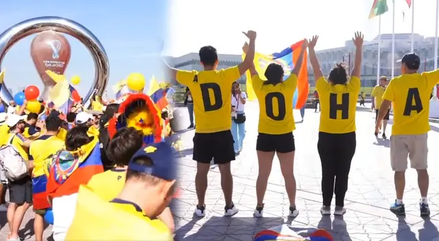 Hinchas de Ecuador alborotan las calles de Doha previo al duelo ante Países Bajos