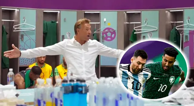 Hervé Renard, DT de Arabia Saudita, y la charla técnica en los camerinos