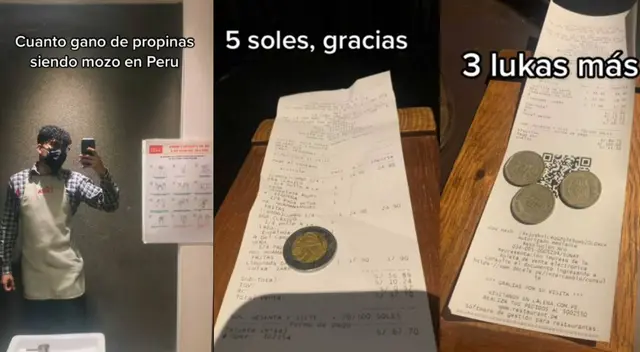 Joven revela cuánto recibe de propina y el monto sorprende.