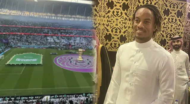 André Carrillo presente en el estadio para alentar a Arabia Saudita