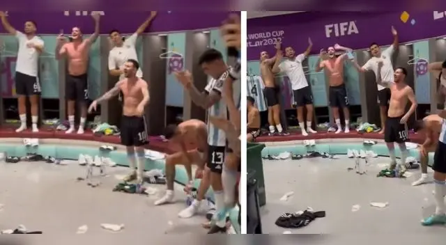El efusivo festejo de Argentina en el camerino tras derrotar a México
