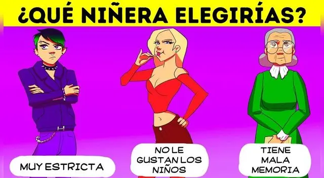 Acertijo Visual de ALTO NIVEL: ¿Qué niñera elegirías? Descubre a la indicada en 4 segundos