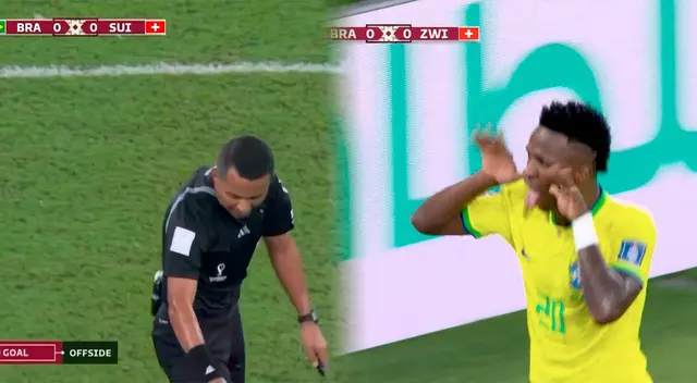 Árbitro anuló gol a Vinicius Juniors