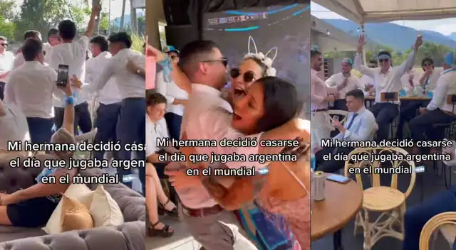 Se casan el día que ganó Argentina y prefirieron alentar a Messi antes que bailar Se casan el día que ganó Argentina y prefirieron alentar a Messi antes que bailar