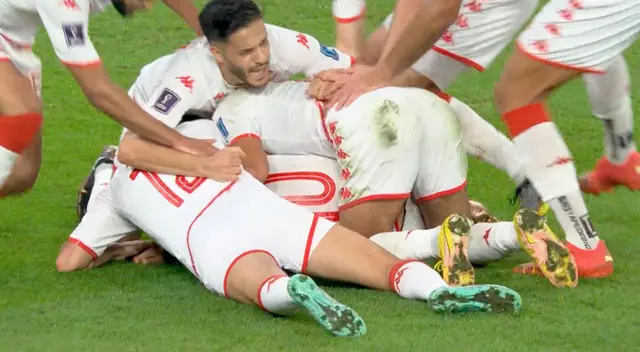 Gol de Túnez para el 1-0 ante Francia por obra de Wahbi Khazri