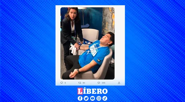 Maradona simbolizando la desesperación 'albiceleste'