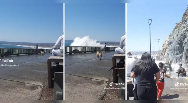 TikTok: Escena de ola empapando y mandando a volar a un joven se hace viral TikTok: Escena de ola empapando y mandando a volar a un joven se hace viral