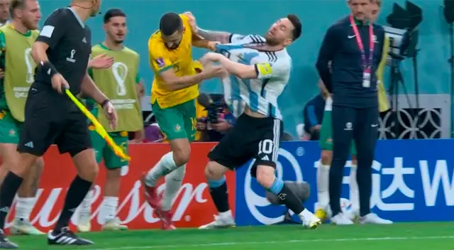 Messi y Behich casi se van a las manos en el Argentina vs. Australia