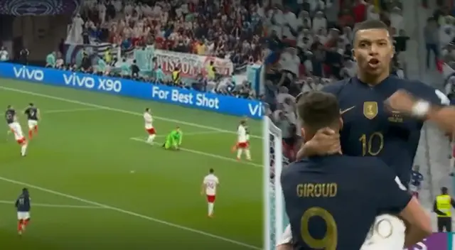 Olivier Giroud anotó tras pase de Kylian Mbappé.