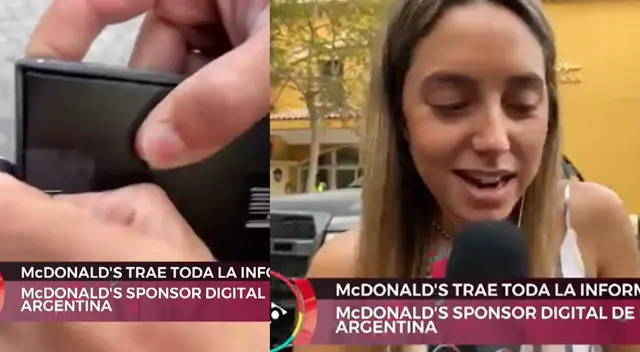 Joven reportera abrió desde enlace en vivo el presente que un 'jeque' le obsequió mientras realizaba sus labores.