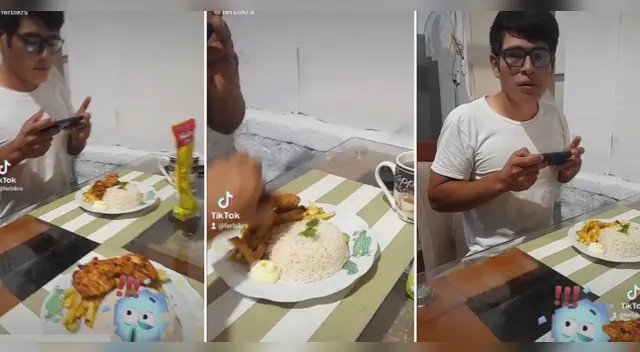 TikTok: Joven se distrae tomando fotos de su plato y le roban la presa para dársela al perro
