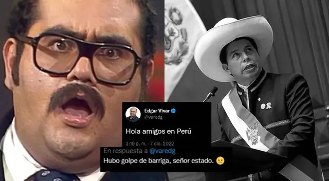 Edgar Vivar es sorprendido por crisis peruana: "Hubo golpe de barriga, señor estado"