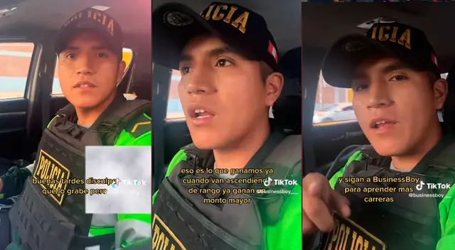 El oficial contó cuánto dinero puede ganar en la PNP.