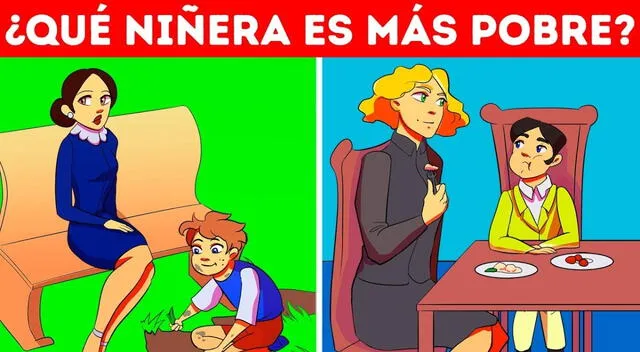 El acertijo visual solo para GENIOS: encuentra a la niñera pobre. | Fuente: Acertijo en 7 segundos.