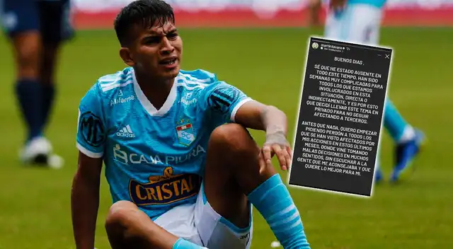 Martín Távara, jugador de Sporting Cristal, emitió un comunicado en Instagram. Foto: GLR / Composición Líbero
