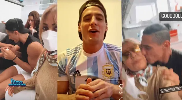 Facundo Gonzáles festeja junto a Gisela Valcárcel el triunfo de Argentina